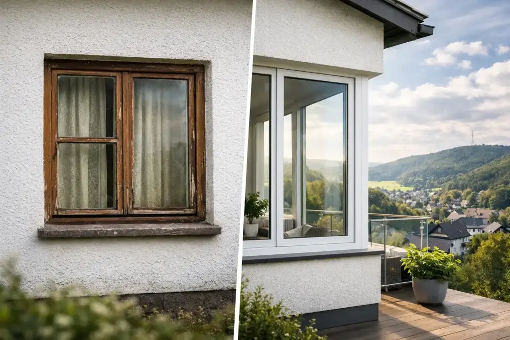Modernisierungsbeispiel Fenster im Siegerland